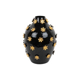 Vase Golden Flowers de Present Time avec fleurs dorées sculptées