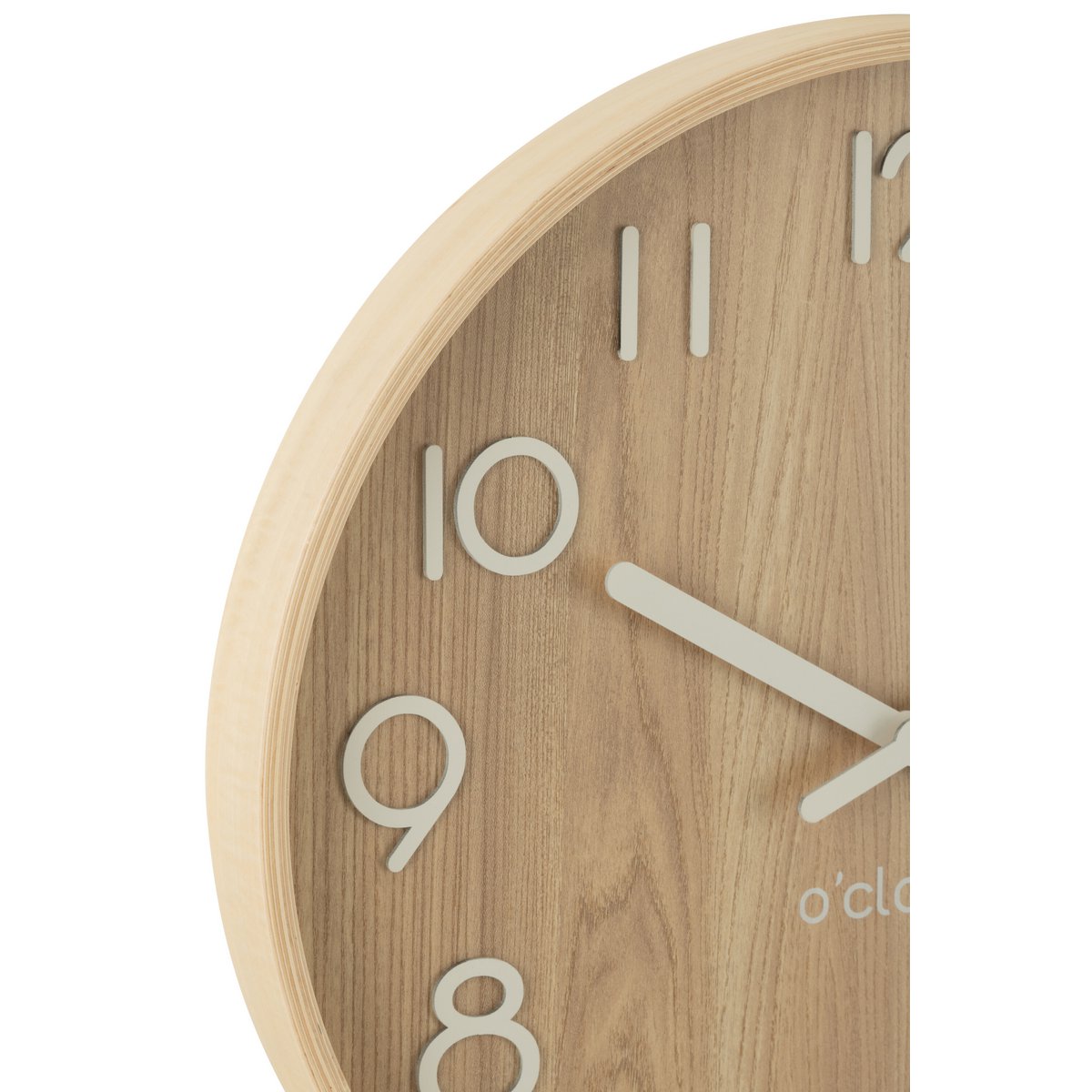 J-Line Horloge Murale Contreplaqué/MDF Naturel Petit