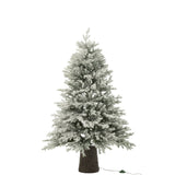 Sapin de Noël J-Line 600 Led avec base en bois, vert élégant