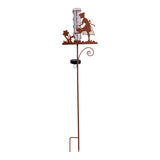 Brochettes de terre solaire LED H: 95 cm, pour l'extérieur, des brochettes en métal et en verre et en plastique en brun, avec LED intégrée