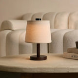Lampe rechargeable en bois marron foncé Rover