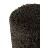 Pouf J-Line Downy - polyester - gris foncé