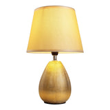 Lampe de table en céramique "simplement céramique", lampe de table en céramique, or, avec version E14, pour salle à manger, salon, couloir ou bureau, 31 cm de haut
