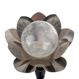 Solar-Deco-Earthspieß 3 Set "LULE" Ø Env. 10 cm, env. 20 cm de haut, en acier inoxydable, verre avec un effet de crépitement