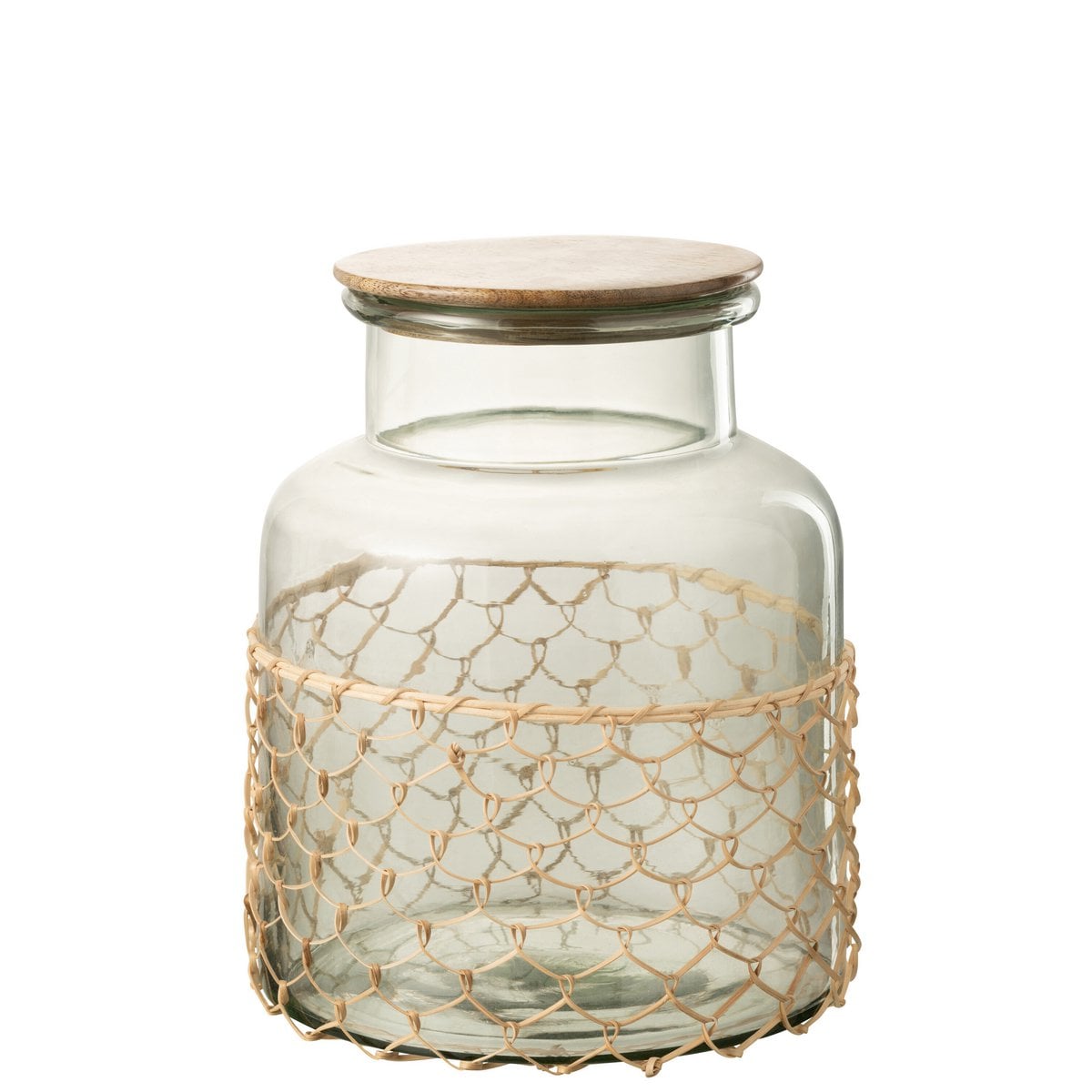 Couvercle de pot J-Line en bois et verre, style bohème