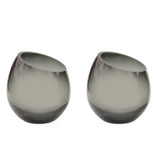 Lot de 2 photophores en verre gris