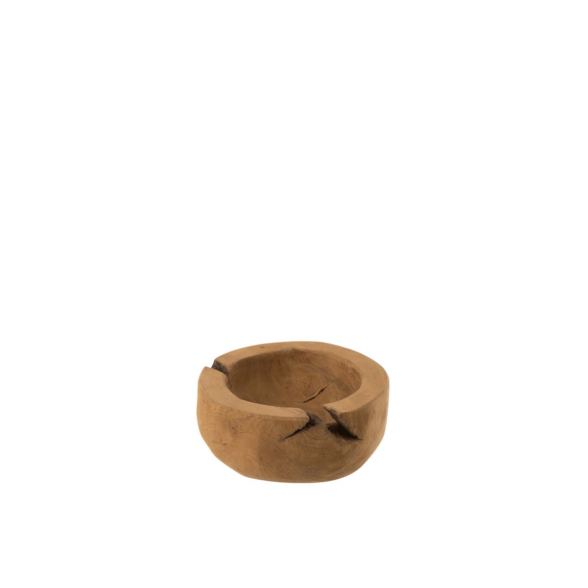 Bol rond en bois de teck naturel J-Line, design scandinave élégant