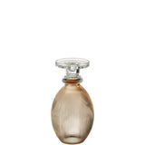 Bougeoir/Vase Malik en verre taupe, vue de face