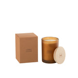 Bougie J-Line Ambre Intime - étiquette et dimensions