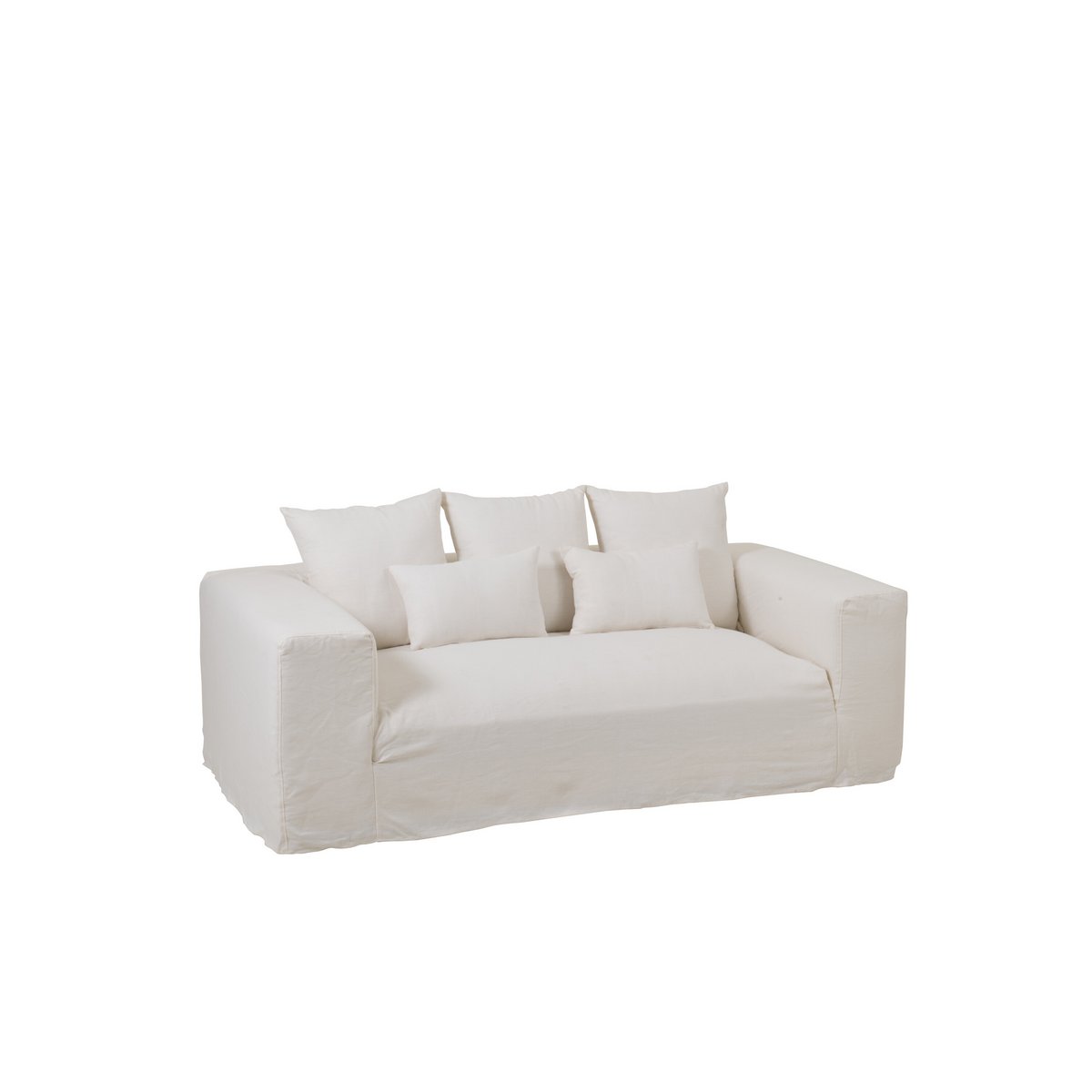 Détail du tissu en lin blanc de la housse de canapé Monaco