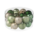 Boule de Noël J-Line en plastique vert et écru, élégante et festive