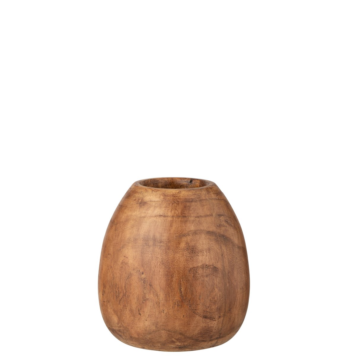 Pot de fleur Paulownia en bois marron, vue latérale montrant le style scandinave