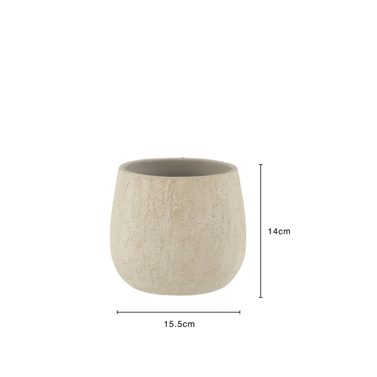 Pot de fleur J-Line Speckle en céramique grise, vue de face