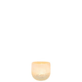Détails du bougeoir J-Line, finition en verre beige