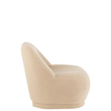 Détail du fauteuil J-Line Zetel Teddy montrant le tissu bouclé