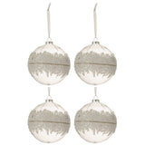Boule de Noël J-Line en verre blanc avec motif diamant
