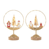 Cercle J-Line sur pied - Père Noël doré avec décor lumineux