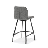 Tabouret de bar gino-tissu noir en acier doux