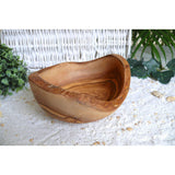 Bol à goûter RUSTIC rond (Ø env. 14 cm) en bois d'olivier