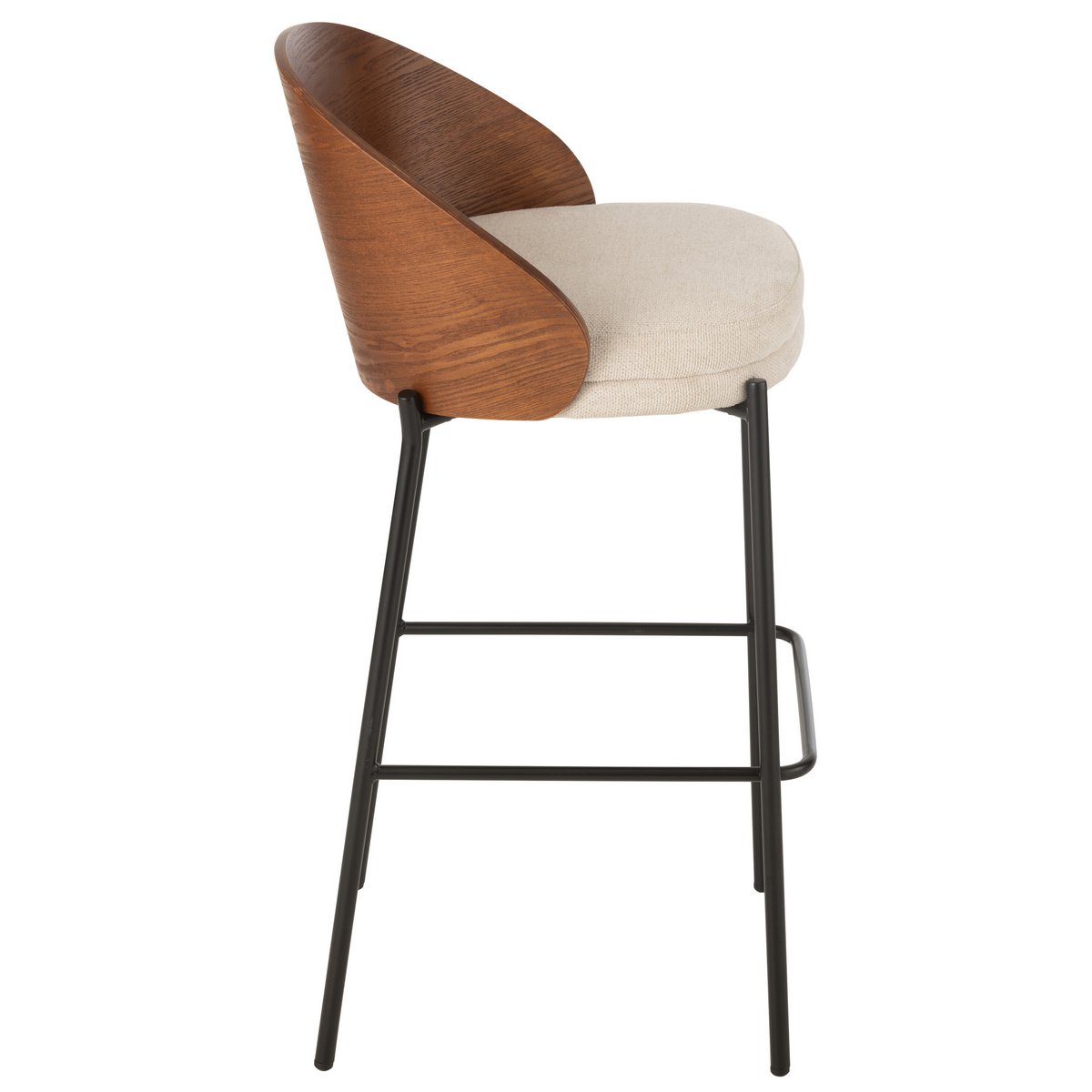 Détail de la structure en métal noir du tabouret J-Line Lone