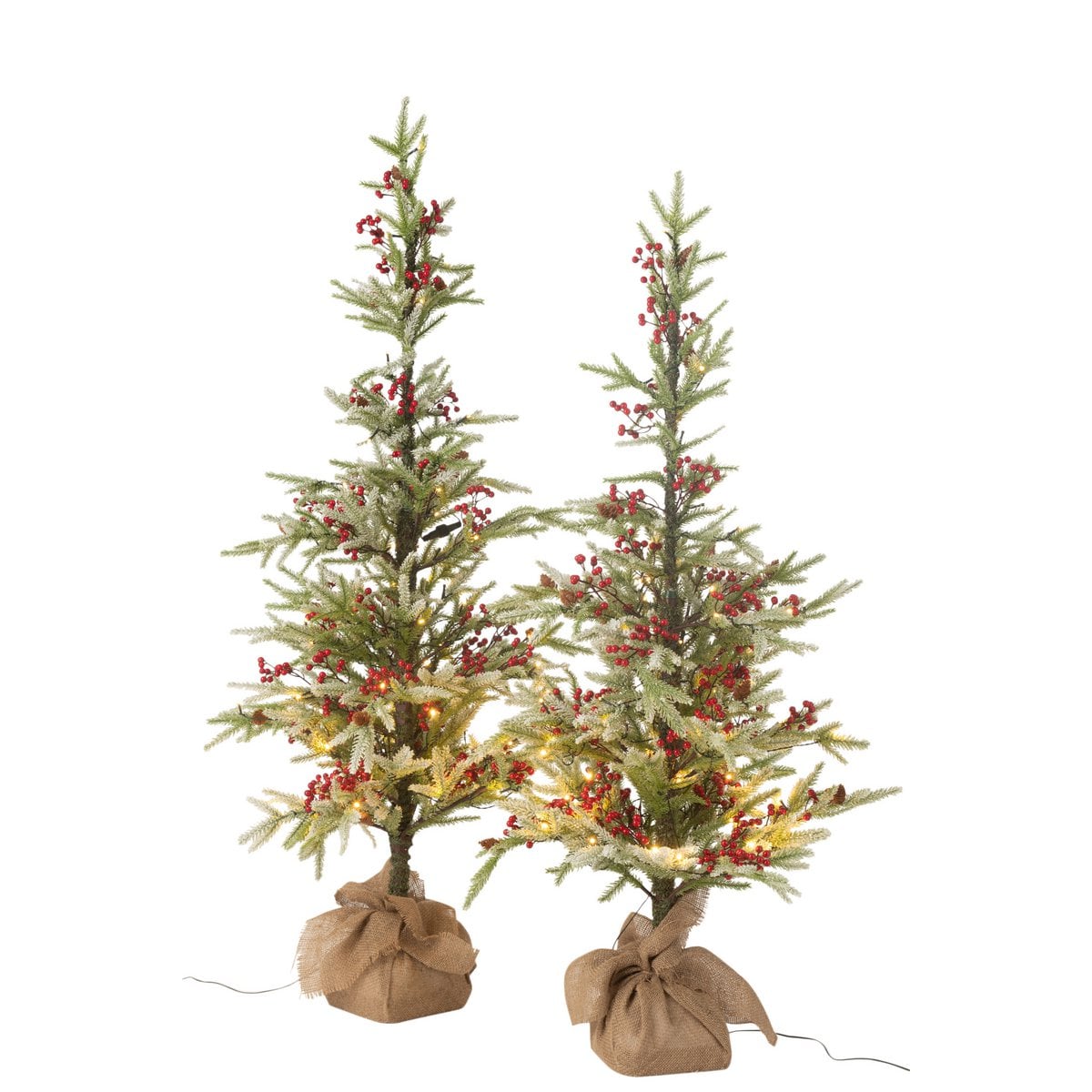LED en plastique vert neige et rouge sur le sapin J-Line