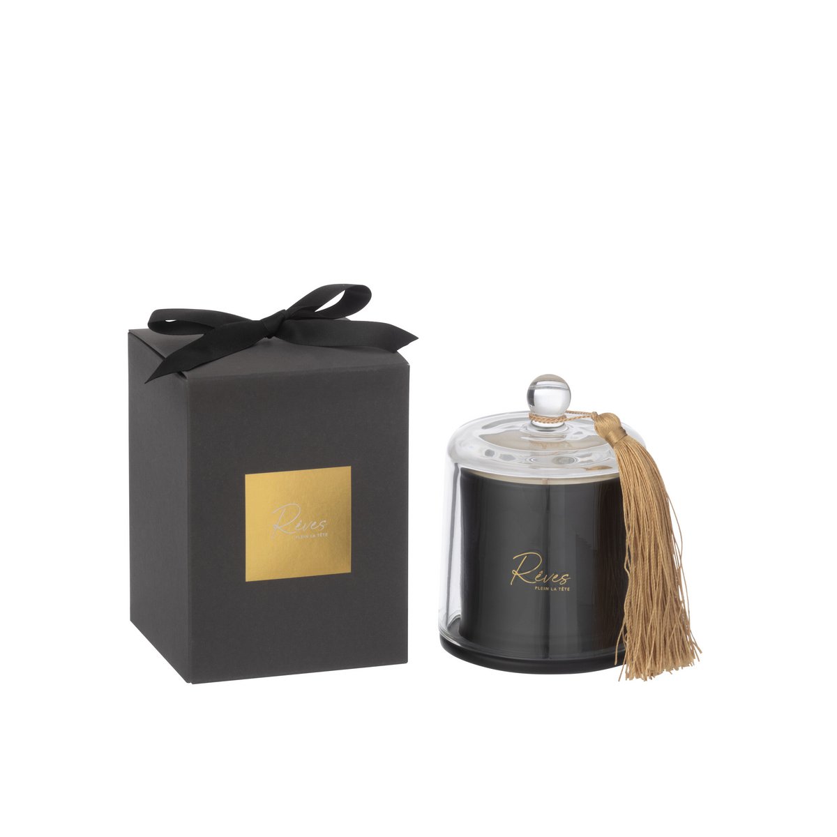 Bougie J-Line Stolp Rêves Noir - ambiance chaleureuse dans un décor moderne