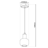 Lampe à 1 pendentif "Fumoso", lampe suspendue en métal et en verre en noir, avec une douille E14, pour salle à manger, salon, couloir ou bureau, lampe suspendue 80 x 20 cm
