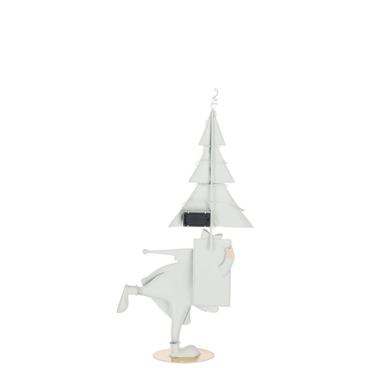 Vue de côté de la figurine Arbre du Père Noël J-Line illuminée