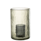 Détail de la lanterne J-Line en verre vert, mettant en valeur la texture