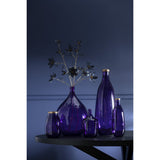 Vase J-Line en verre mauve avec finition dorée, vue de face