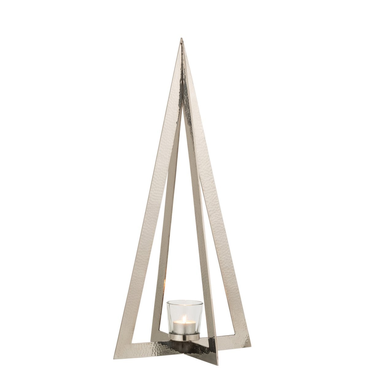 Vue latérale du photophore J-Line Boom en verre et métal