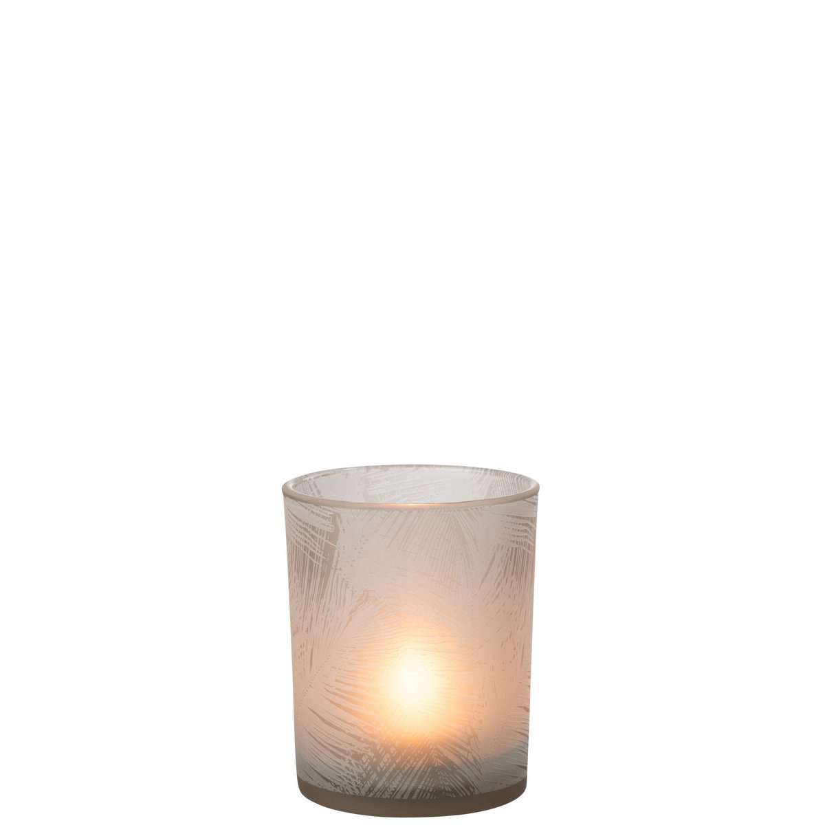 Lanterne J-Line Feuilles en verre beige vue de face