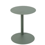 Table d'appoint J-Line ronde en métal vert, vue de face