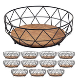 Corbeille à fruits 12 parties ø 28 cm H 10 cm corbeille à pain en métal coupe à fruits ronde néo métal noir