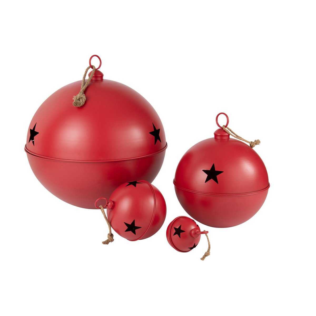 Détail de la boule de Noël J-Line Clear Ball rouge, éclat lumineux