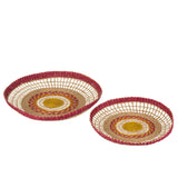 Bols en osier J-Line - Set de 2 pièces, design multicolore