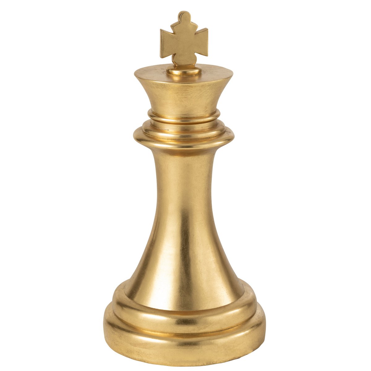 Sculpture Roi Échecs en Polyresine Doré - vue de face
