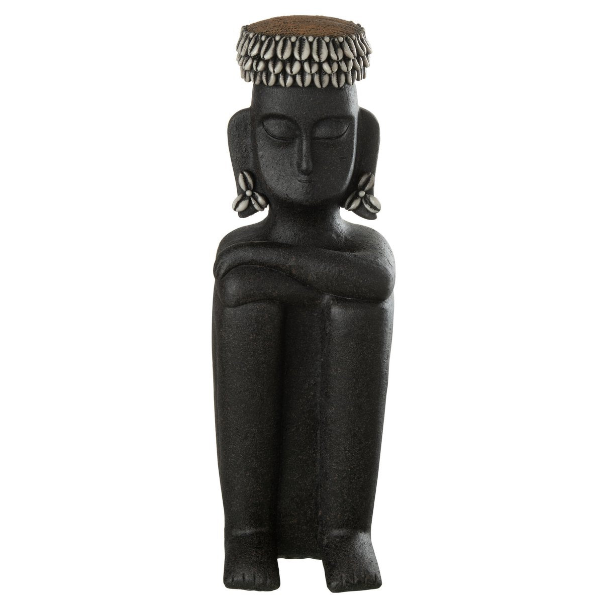 Vue latérale de la statue Ethnique J-Line, mettant en valeur sa hauteur