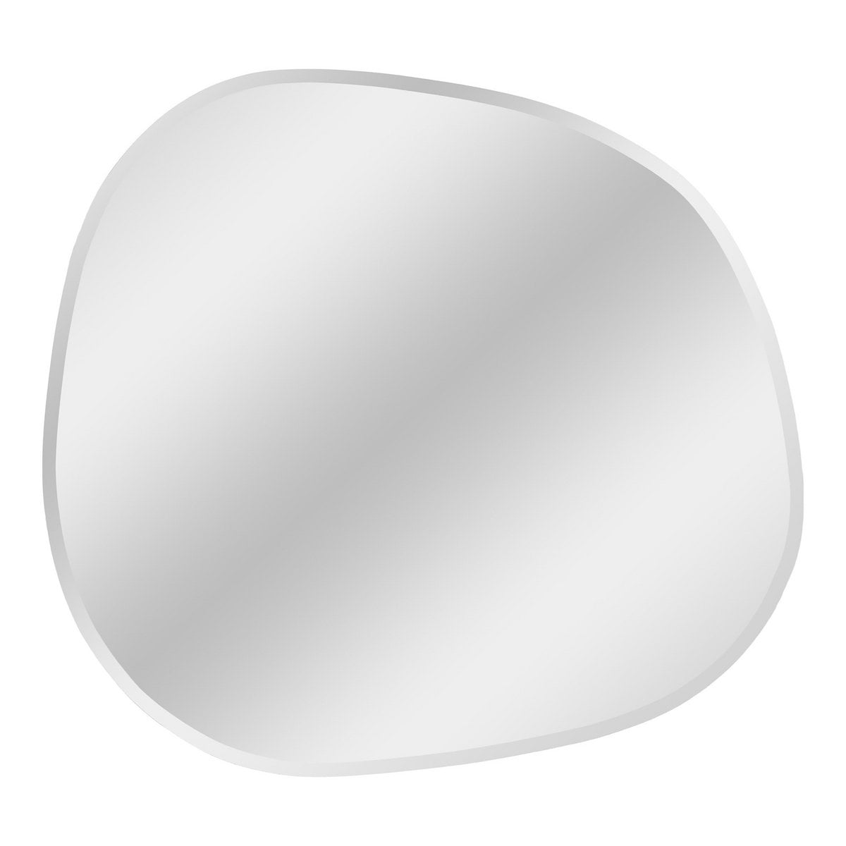 Miroir Bangalore avec forme organique et bord facetté, 60x70 cm, élégant et moderne