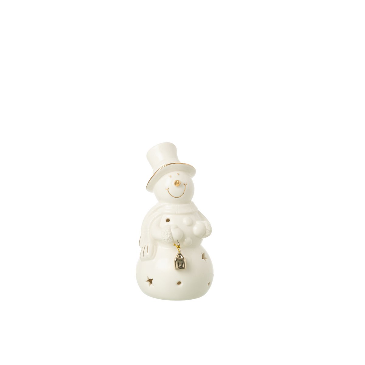 Ambiance festive avec la figurine Bonhomme de neige J-Line sur une table