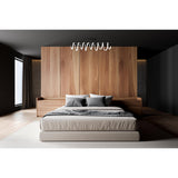 Le plafond LED "Belleza", lampe de plafond en métal moderne et le plastique en noir et blanc, avec des LED fermement construites, dimmables, environ 100 cm de long. L'éclairage idéal pour le salon, la salle à manger ou la cuisine.