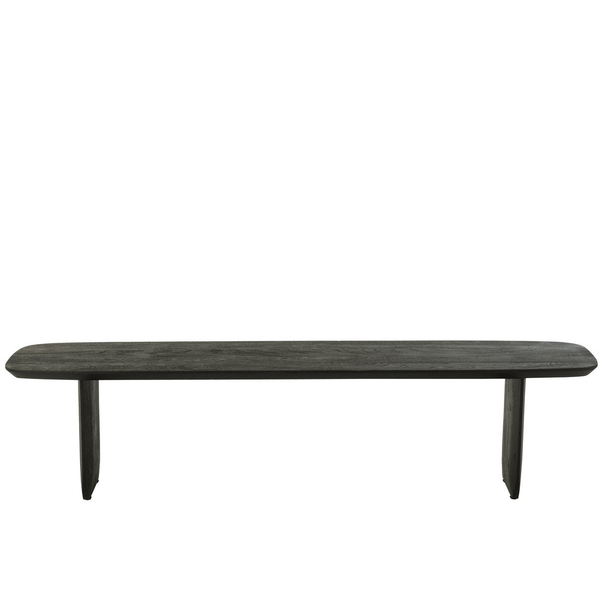 Détail du canapé J-Line en bois d'acacia noir, coussins inclus