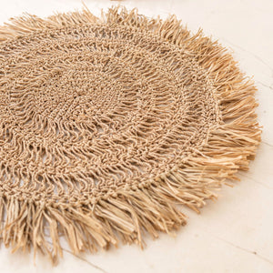 Set de table (lot de 2, 4 ou 6) 45 cm Tapis de table rond Boho WAISAI en raphia
