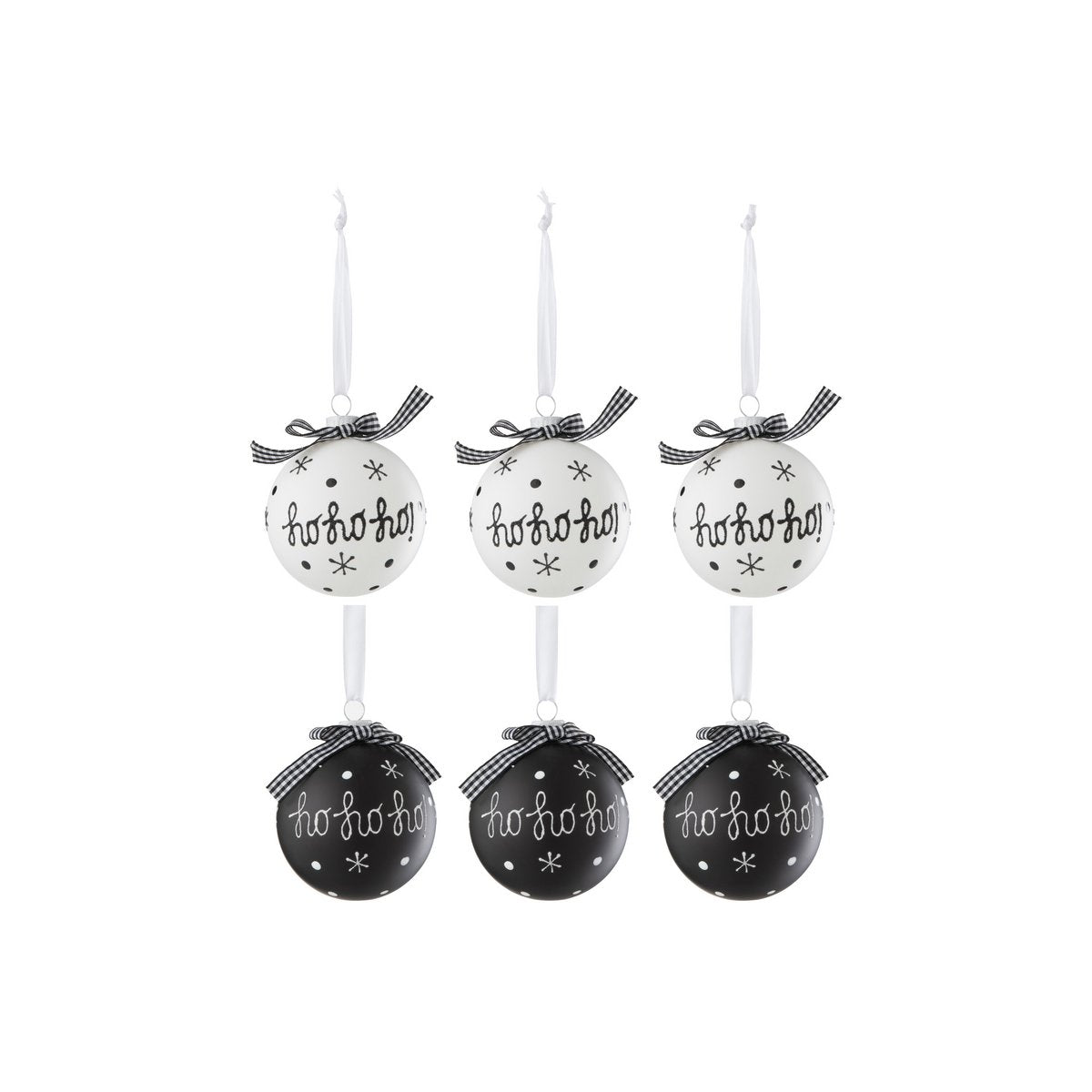 Boule de Noël J-Line en verre noir et blanc, élégance moderne