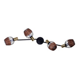 4 plafonds "Corbis", spot métallique en noir et or, avec prise E14, pour salle à manger, salon, couloir ou bureau, plafond à l'intérieur, 78 cm de long