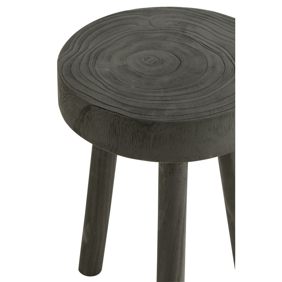 Tabouret J-Line en bois de paulownia noir avec design moderne