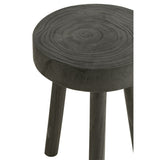 Tabouret J-Line en bois de paulownia noir avec design moderne
