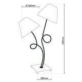 Lampe de table, "boho" "à 2 flammes, lampe de table brun / beige, avec socket e14, pour salle à manger, salon, couloir ou bureau, 65 cm de haut