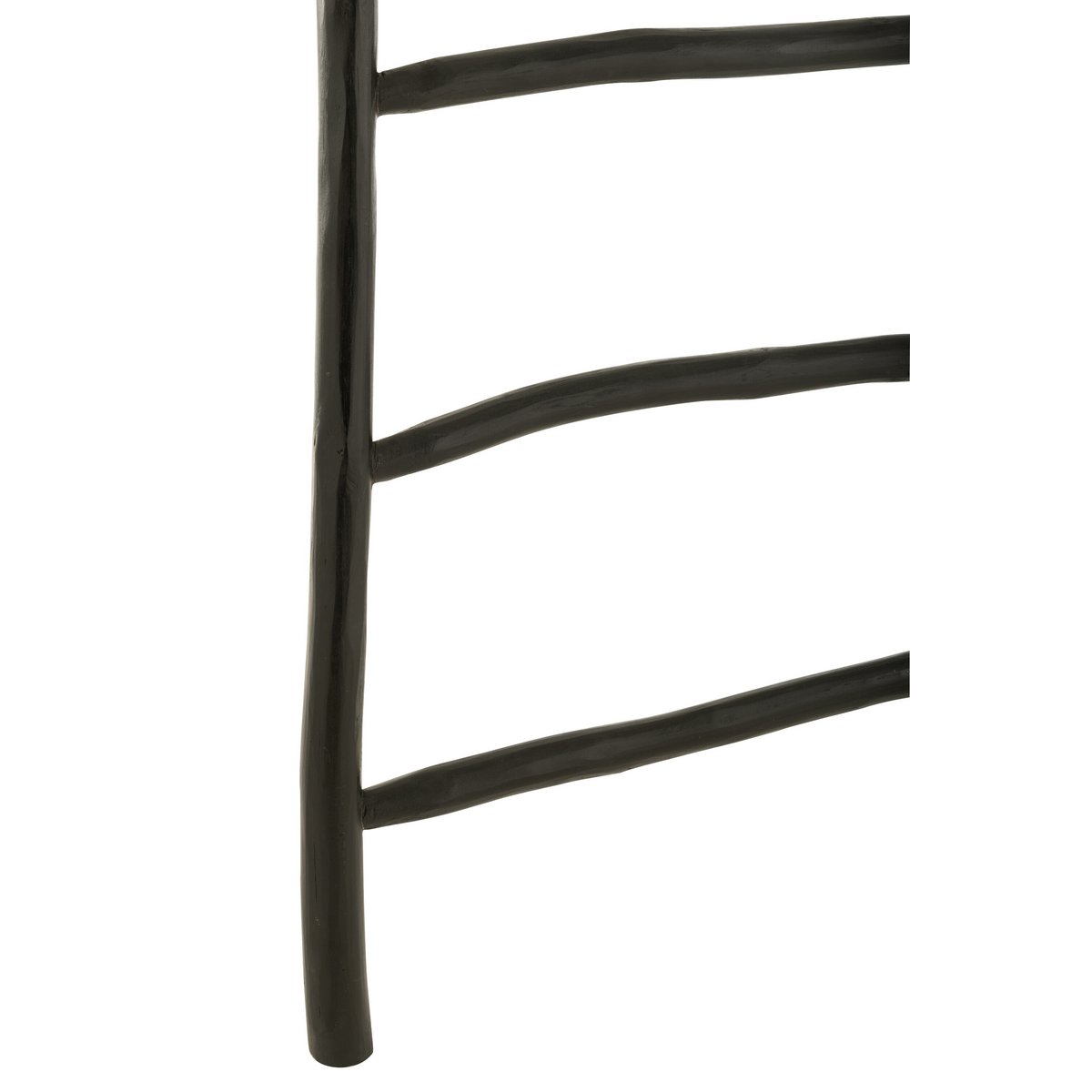 Détail des marches de l'échelle J-Line en bois de teck noir.