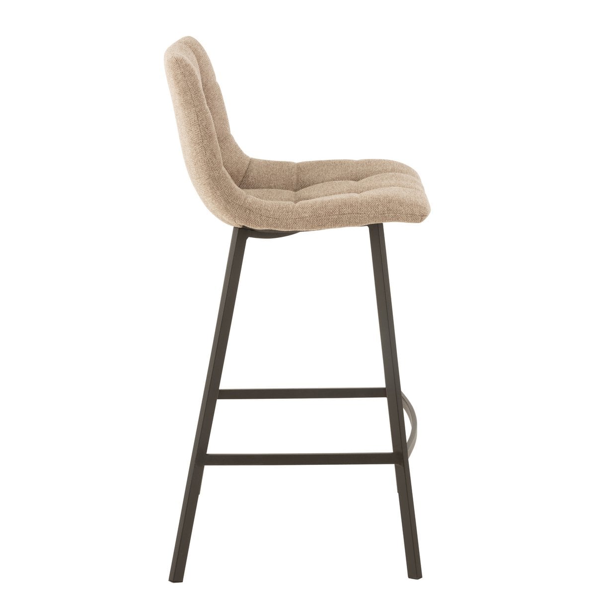 Chaise de bar Stephane J-Line en métal et textile beige